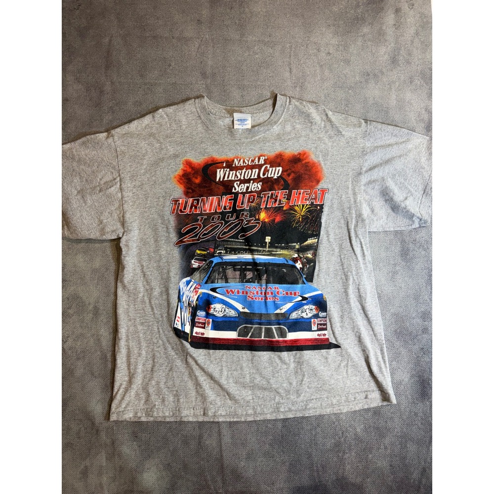 Vintage NASCAR Winston Cup Series 2003 Turning Up The Heat Tour T-Shirt XL Gray - Picture 1 of 5